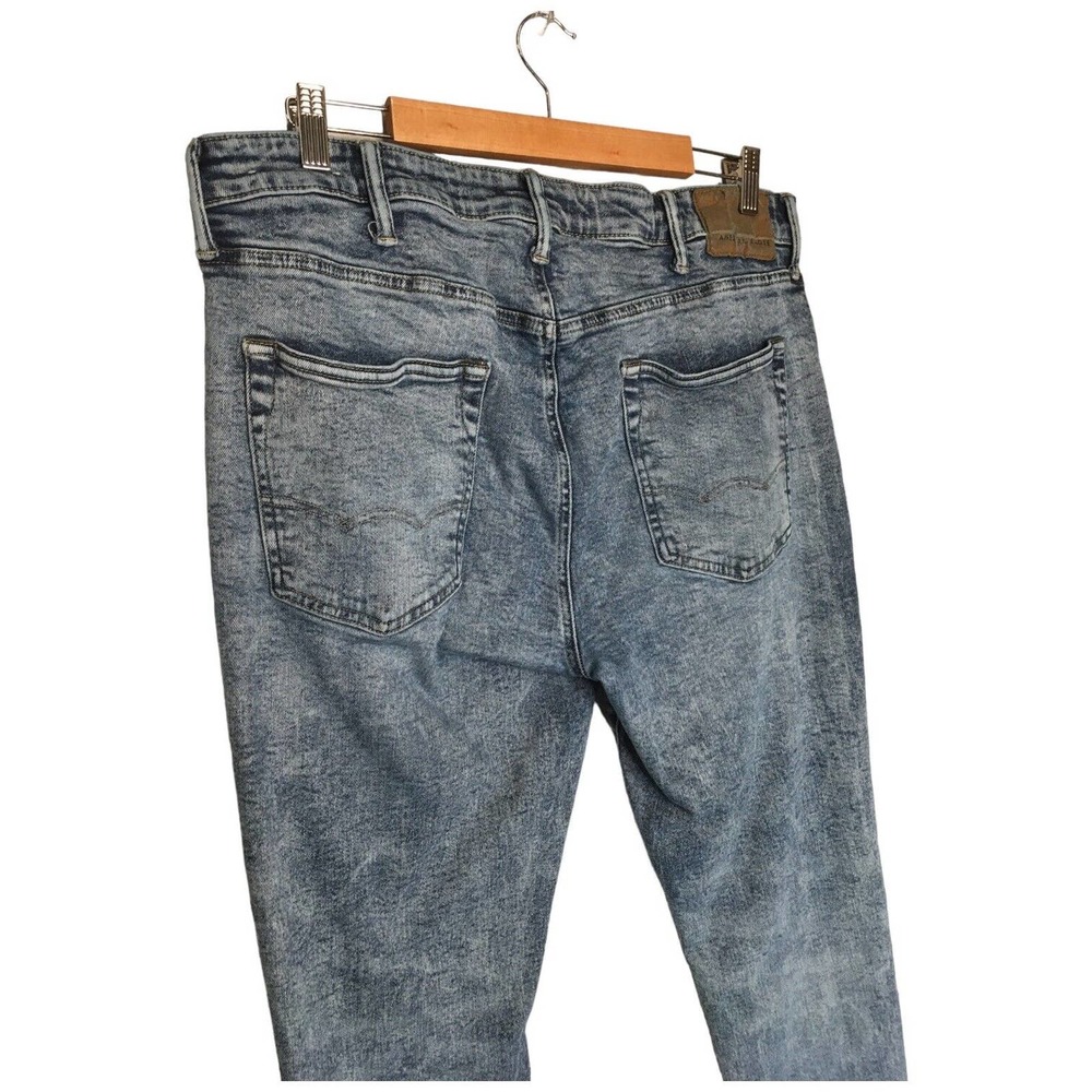 American Eagle Mens Size 38 Flex Slim Taper Distressed Stone Wash Denim Blue - Picture 8 of 14